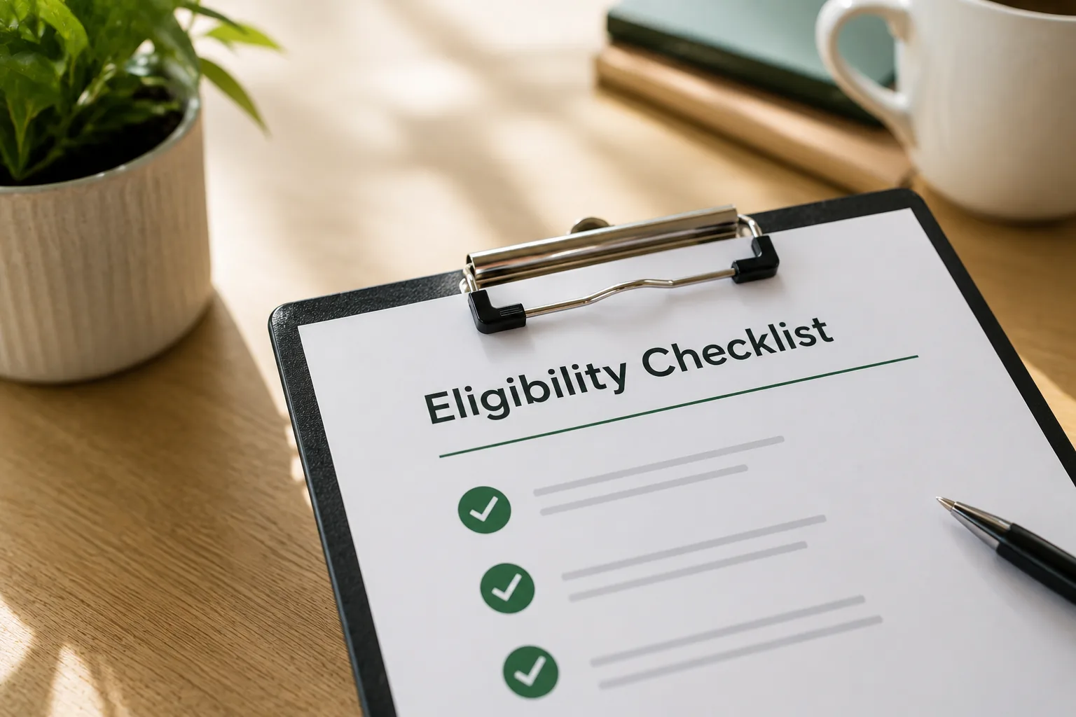 Eligibility checklist on clipboard